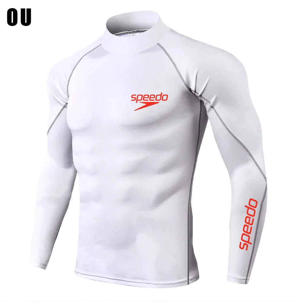 Men Swimming Tights Rash Guard Set