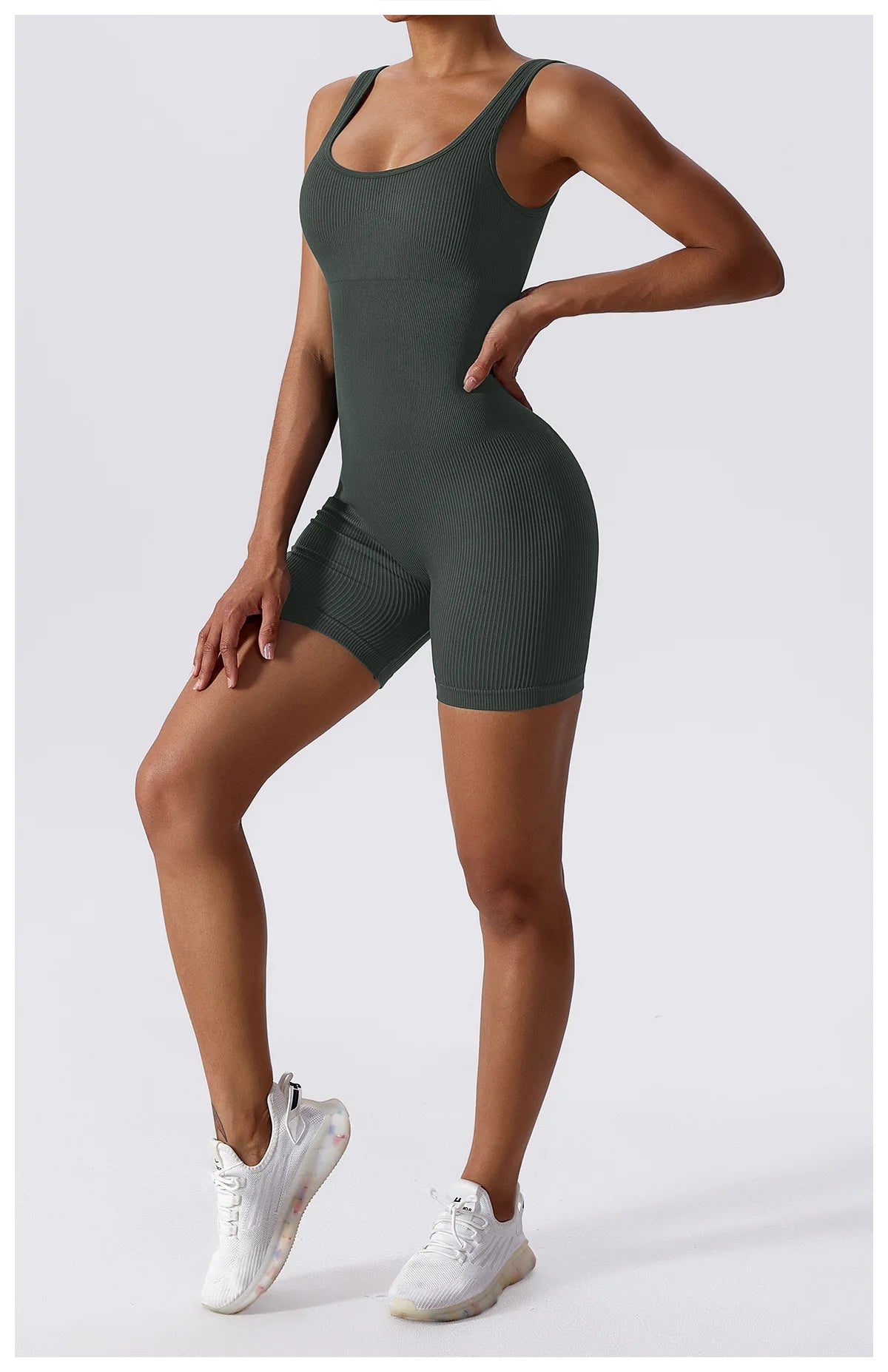 Women Jumpsuit Ribbed Yoga Tracksuit