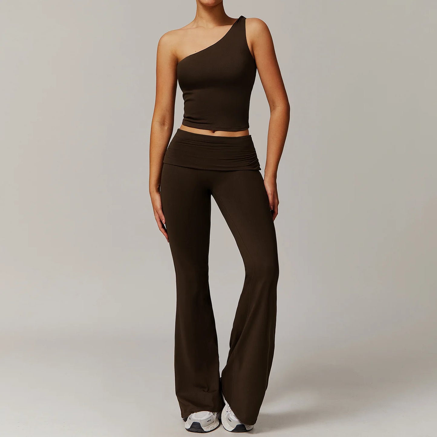 Women Yoga Set Long Sleeve Bell Pants