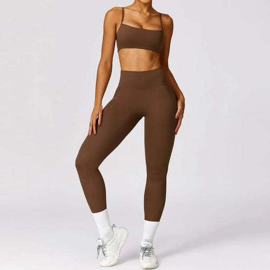 Women Yoga Set Beauty Back Bra Leggings