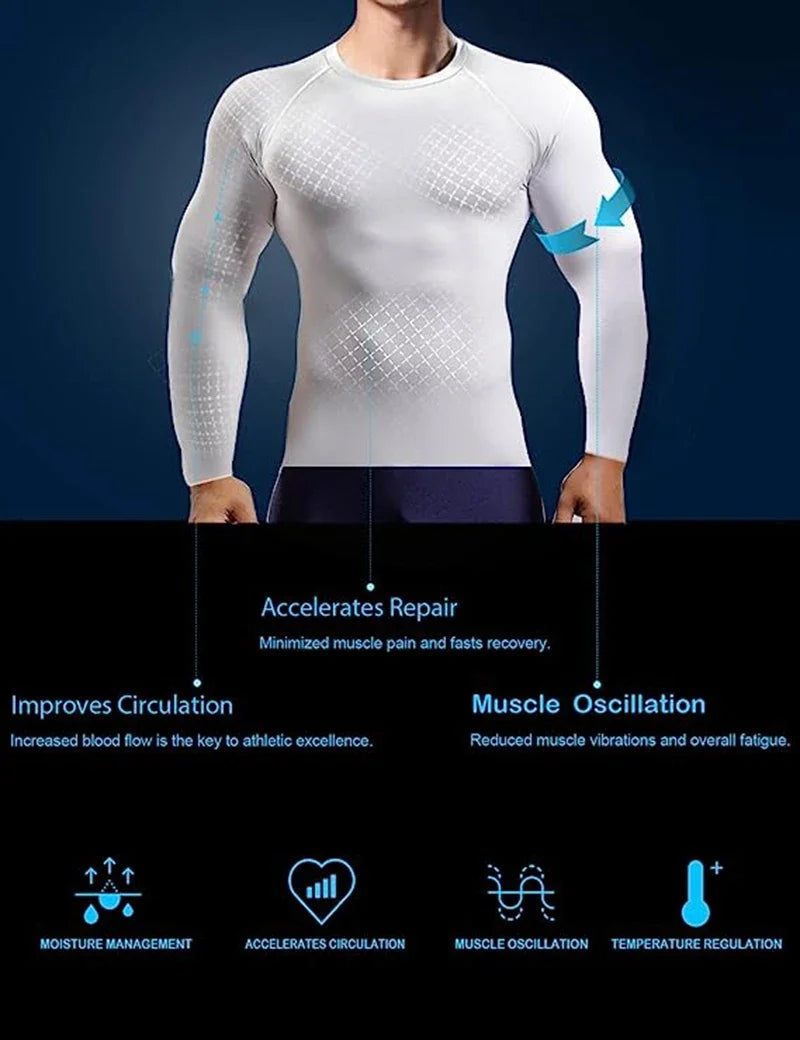 Men Compression Shirt Long Sleeve Spider Print