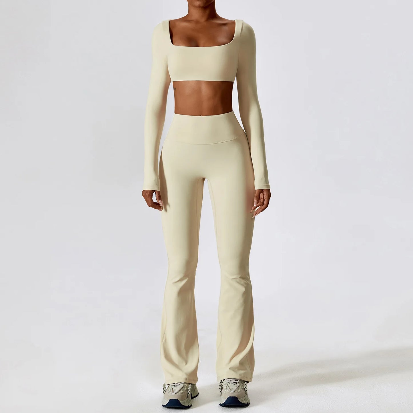 Women Tracksuit Yoga Set Crop Leggings