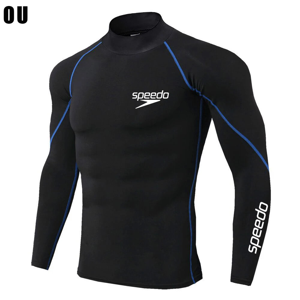 Men Swimming Tights Rash Guard Set