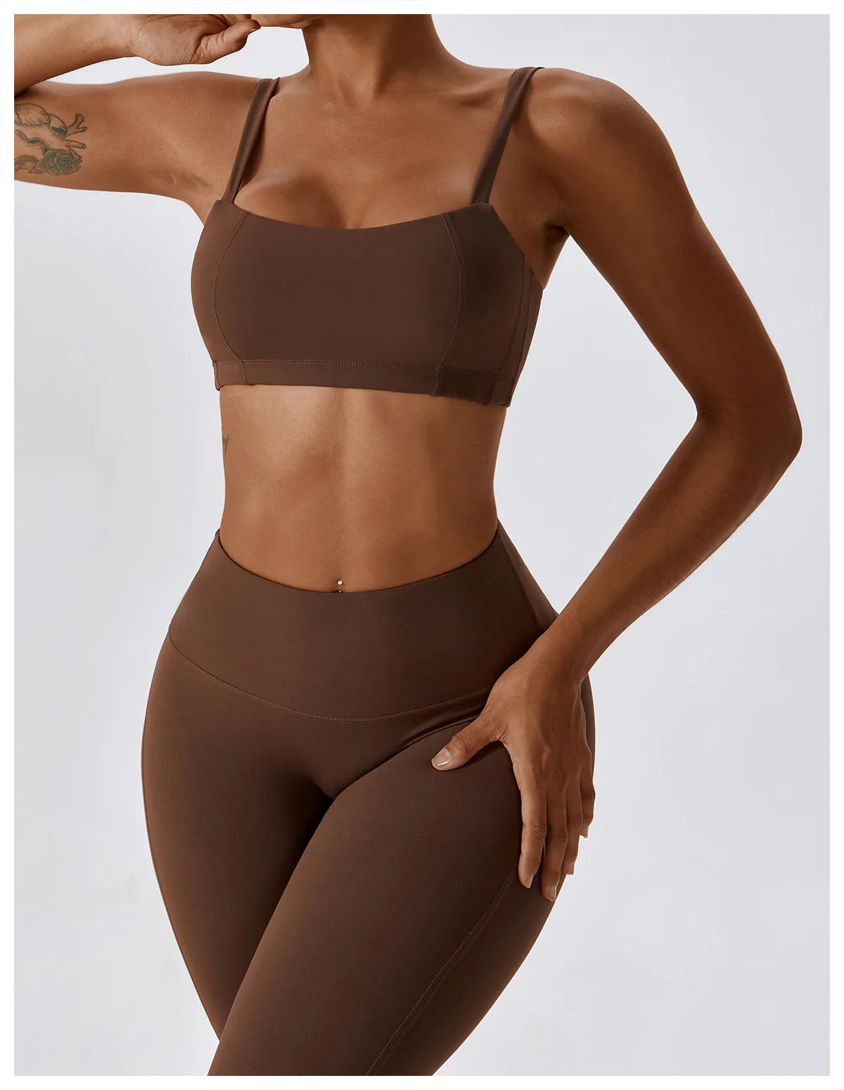 Women Yoga Set Nude Bra Leggings