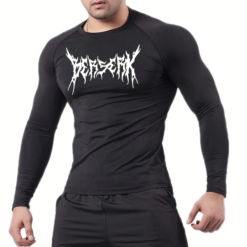 Men Rash Guard Shirt Compression