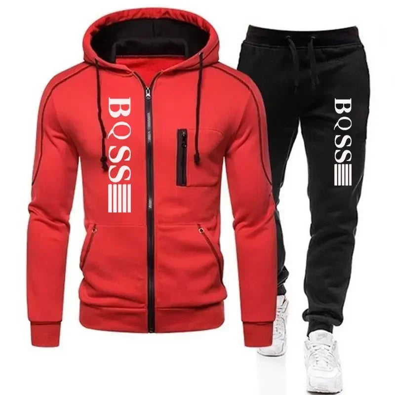 Men Tracksuit Jacket Sweatpants Set