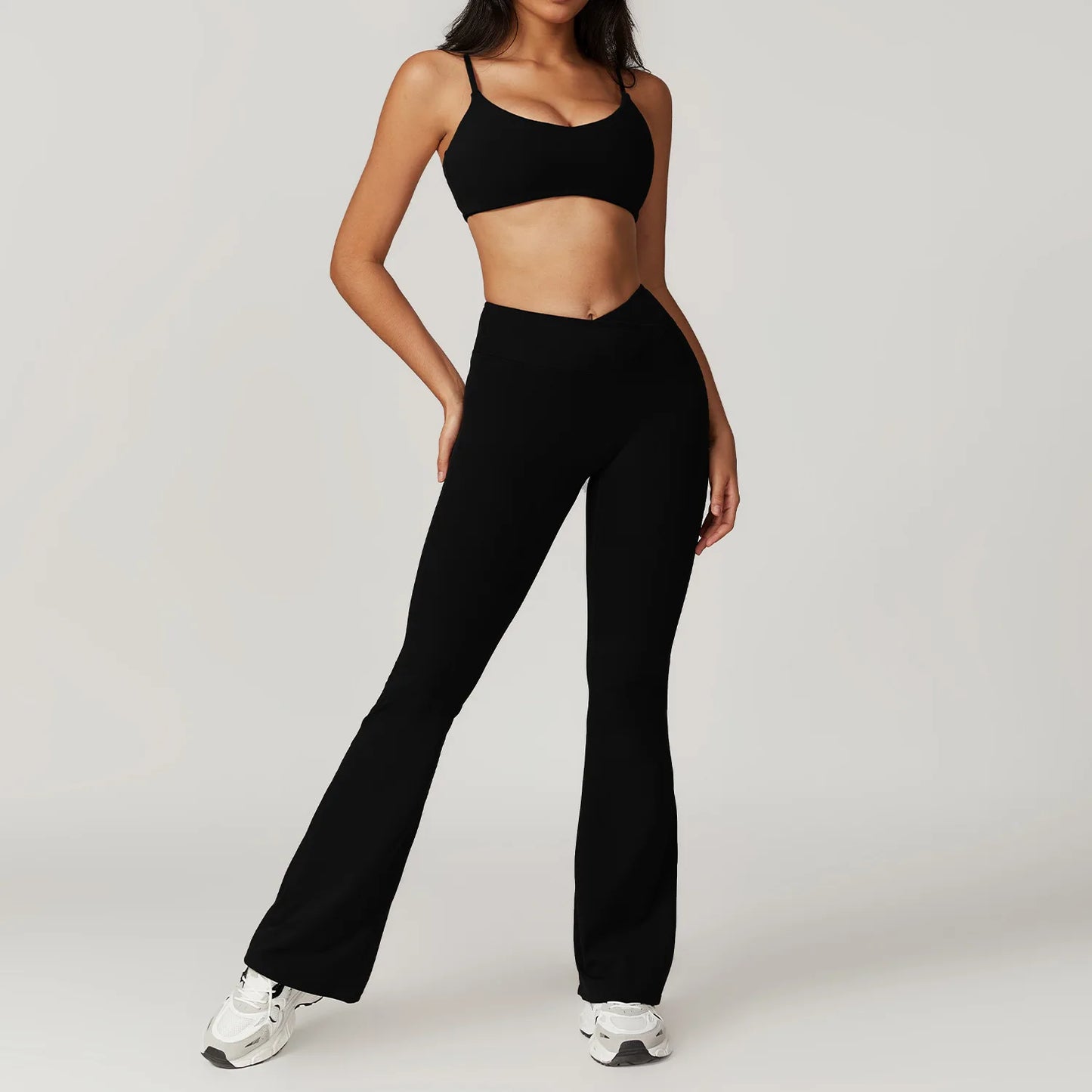 Women Yoga Set Crop Top Leggings