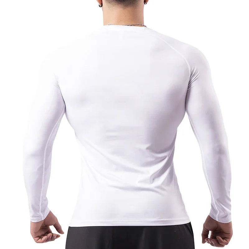 Men Compression Shirt Long Sleeve Spider Print