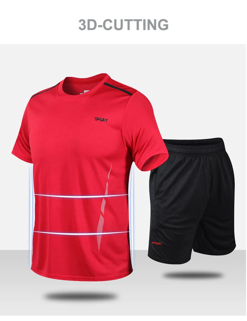 Men Running Set Shirt Shorts