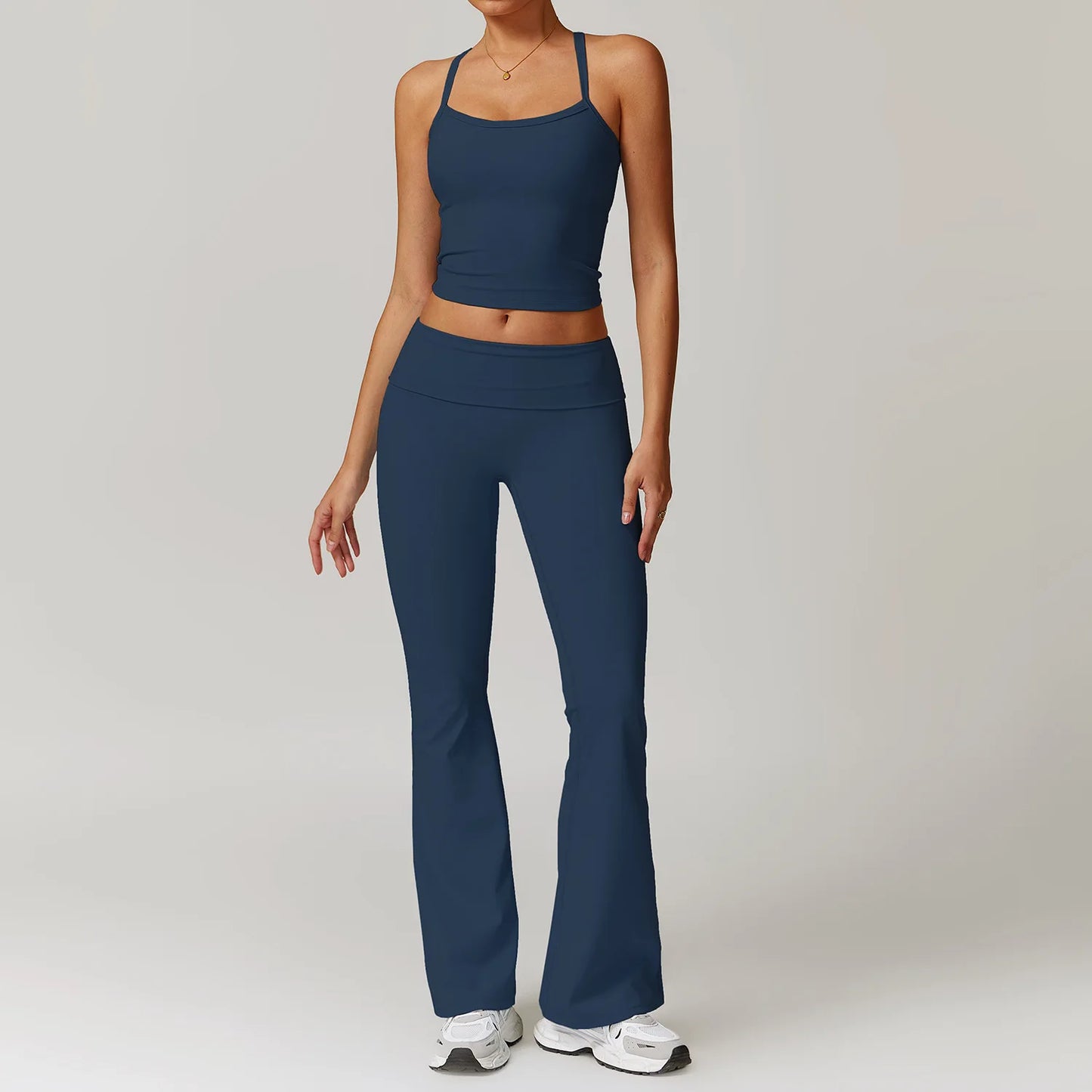 Women Yoga Set Crop Leggings