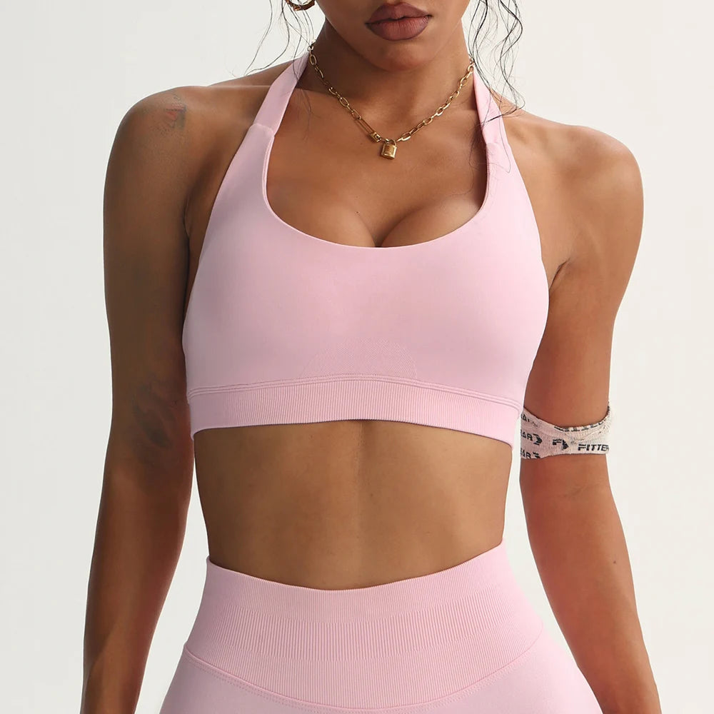 Women Sports Bra Halter Crop