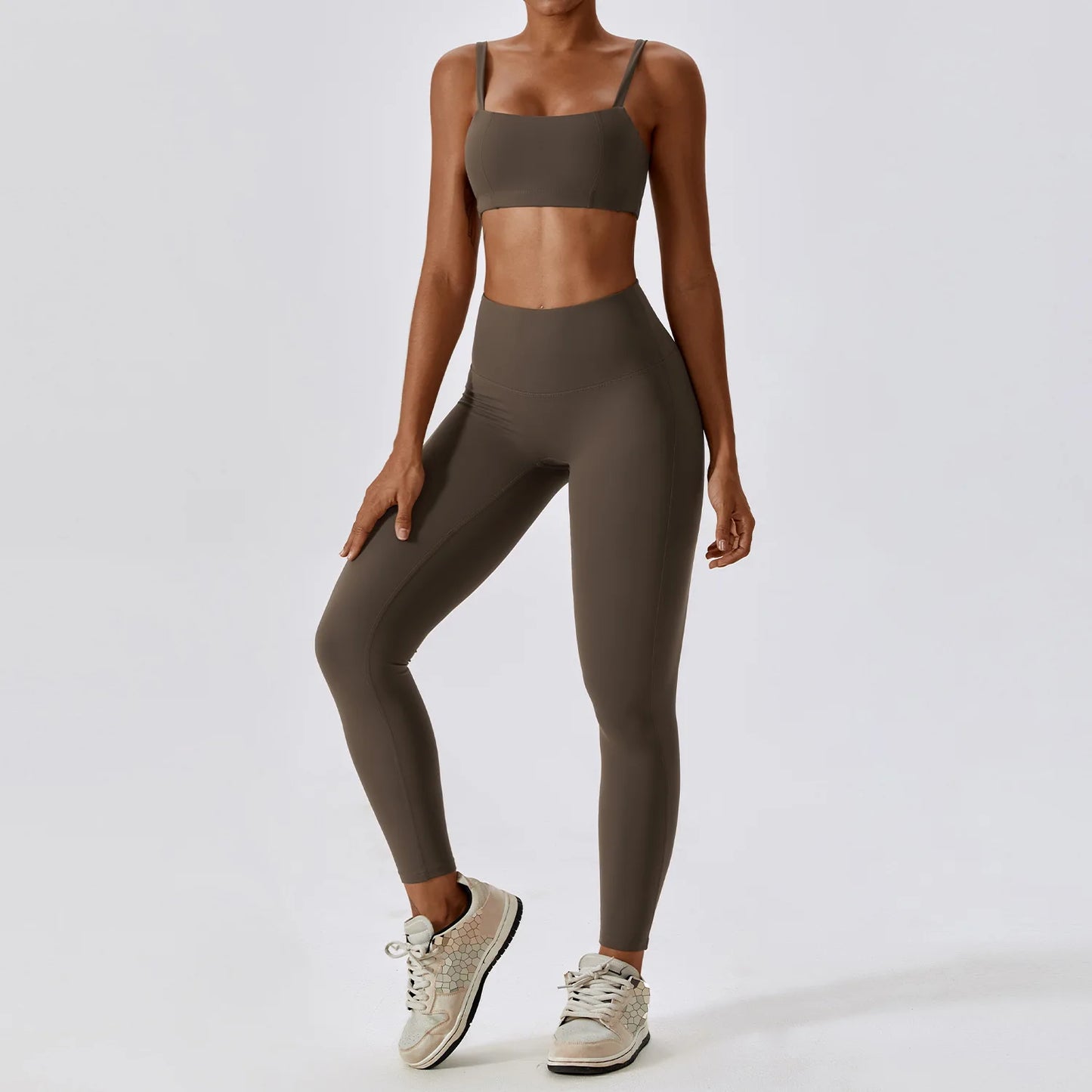 Women Yoga Set Nude Bra Leggings