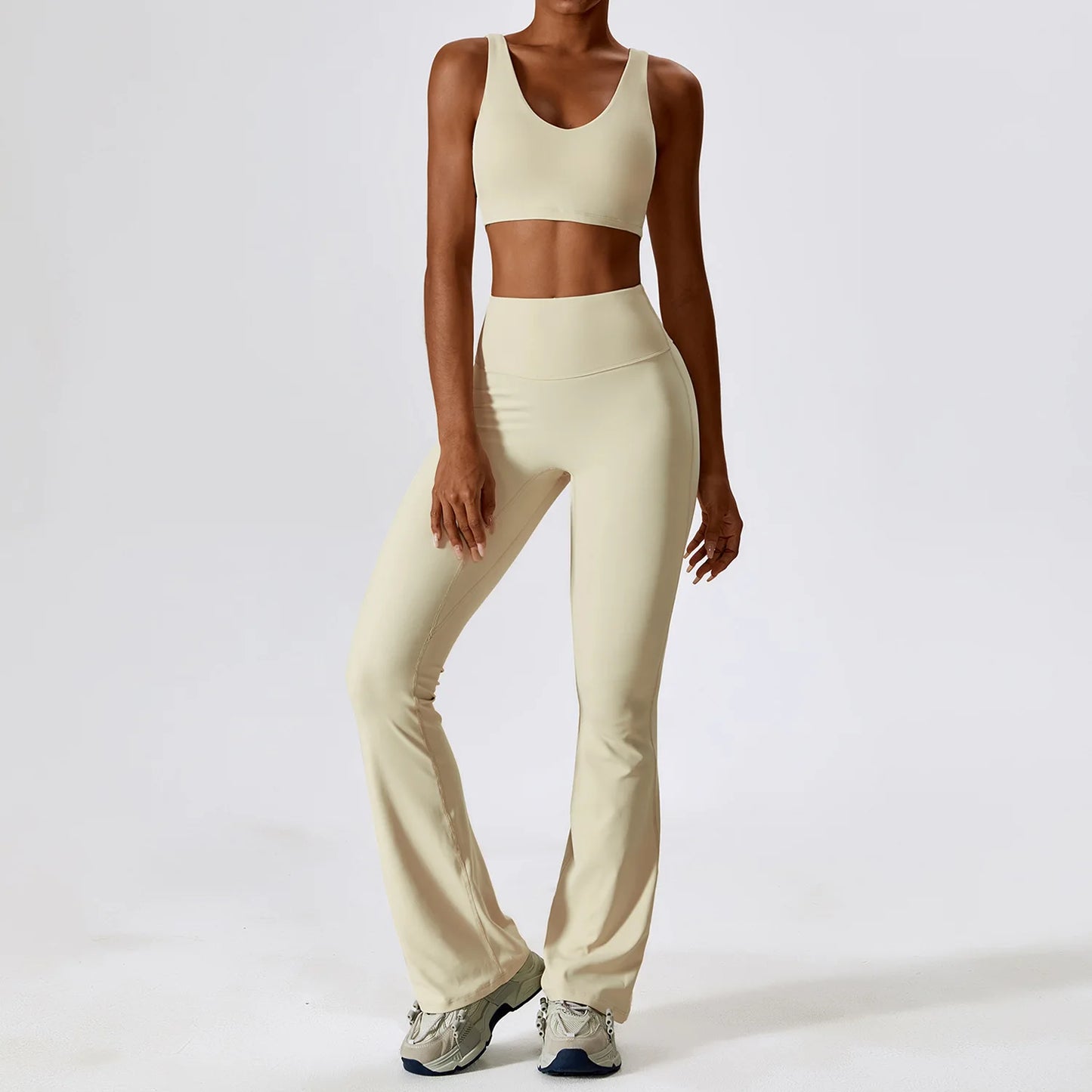 Women Tracksuit Yoga Set Crop Leggings