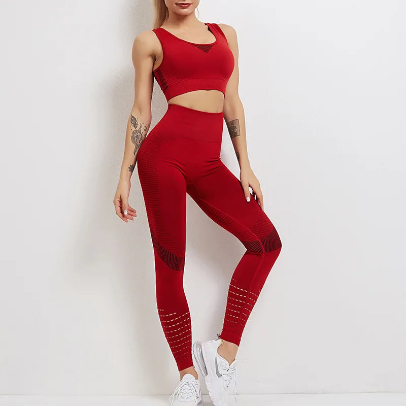 Women Yoga Set High Waist Leggings