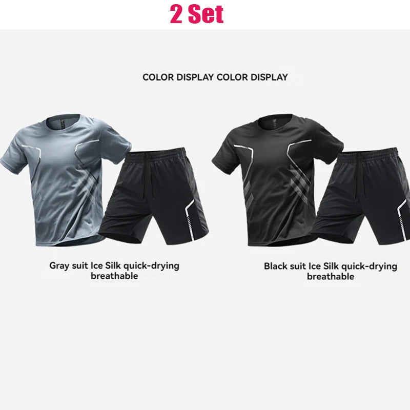 Men Sports Set Oversized Running