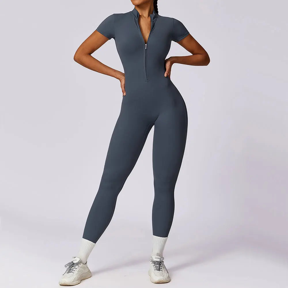 Women Jumpsuit Zipper Yoga Suit