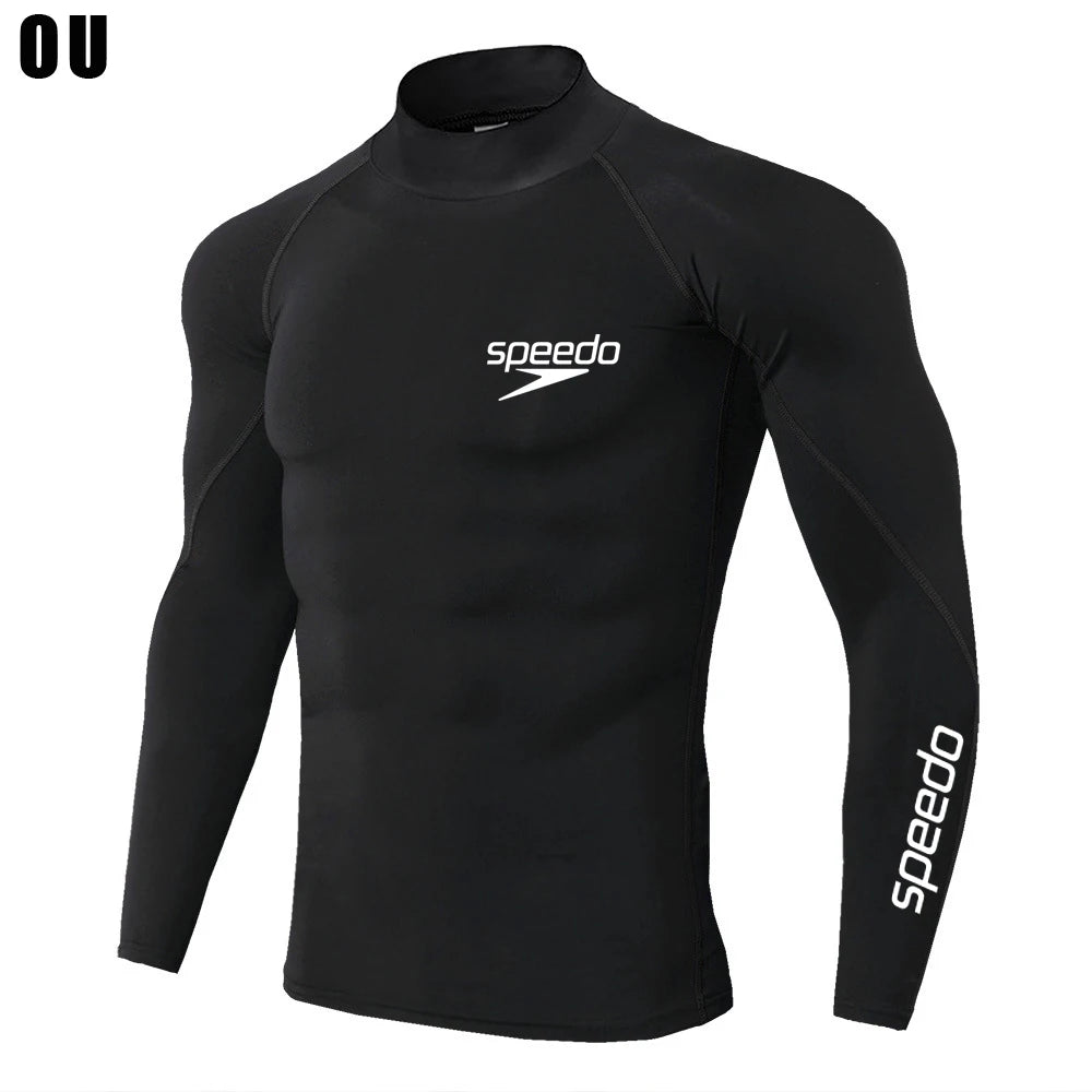 Men Swimming Tights Rash Guard Set