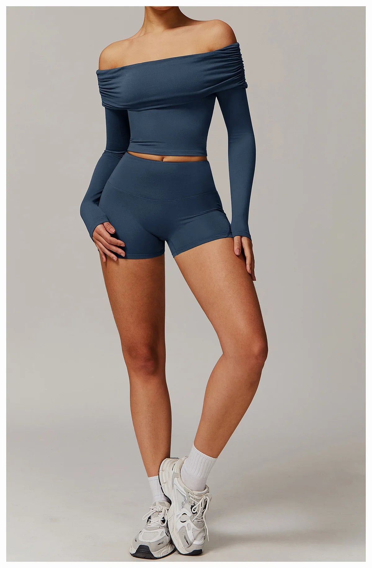 Women Yoga Set Long Sleeve Bell Pants