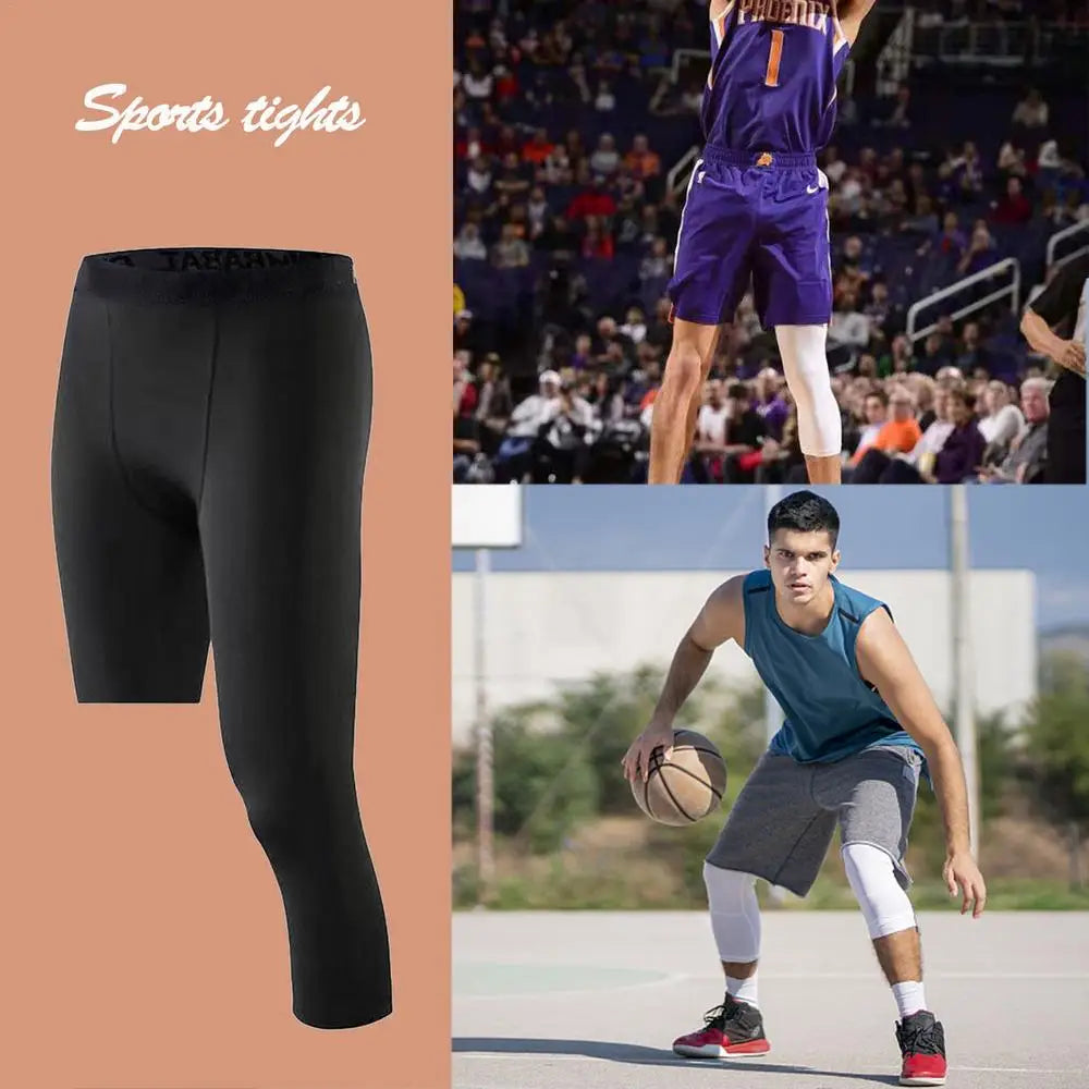 Men Basketball Tights 3 4 Compression Pants