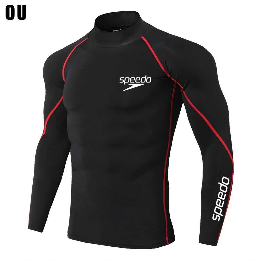 Men Swimming Tights Rash Guard Set