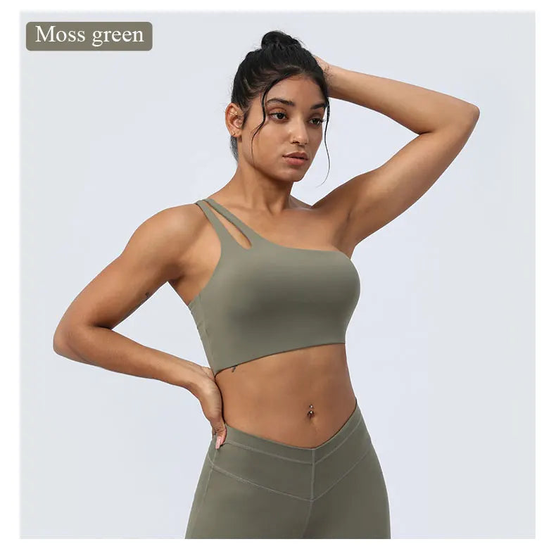 Women Sports Bra One Shoulder
