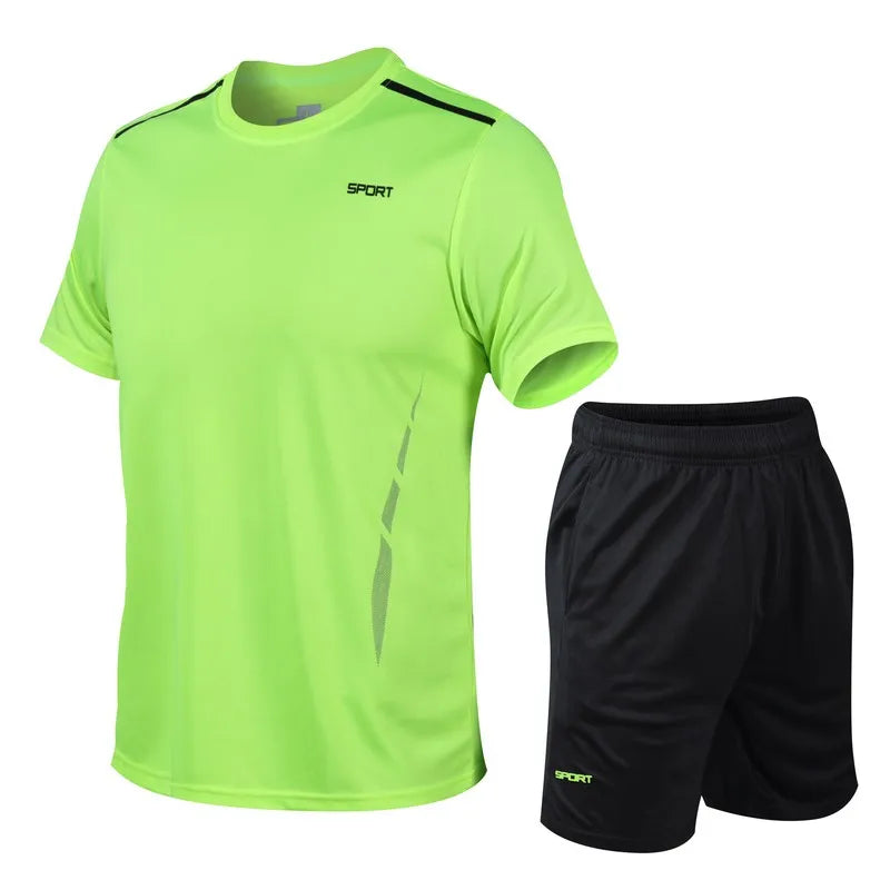 Men Running Set Shirt Shorts