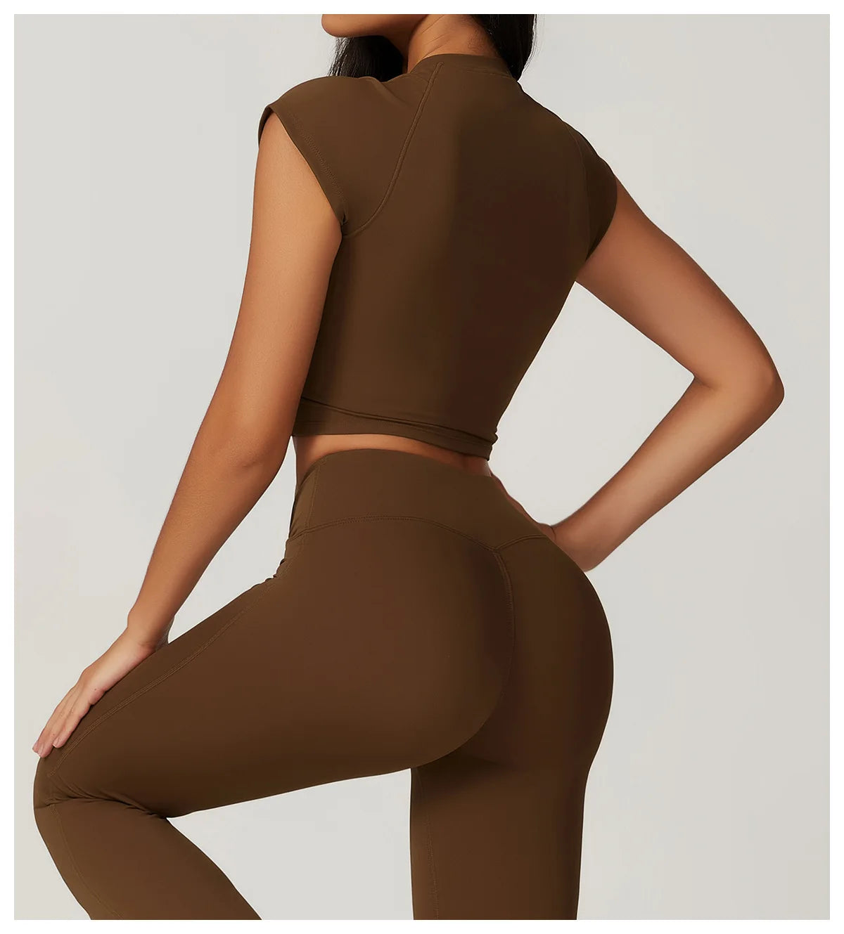 Women Yoga Set Crop Top Leggings