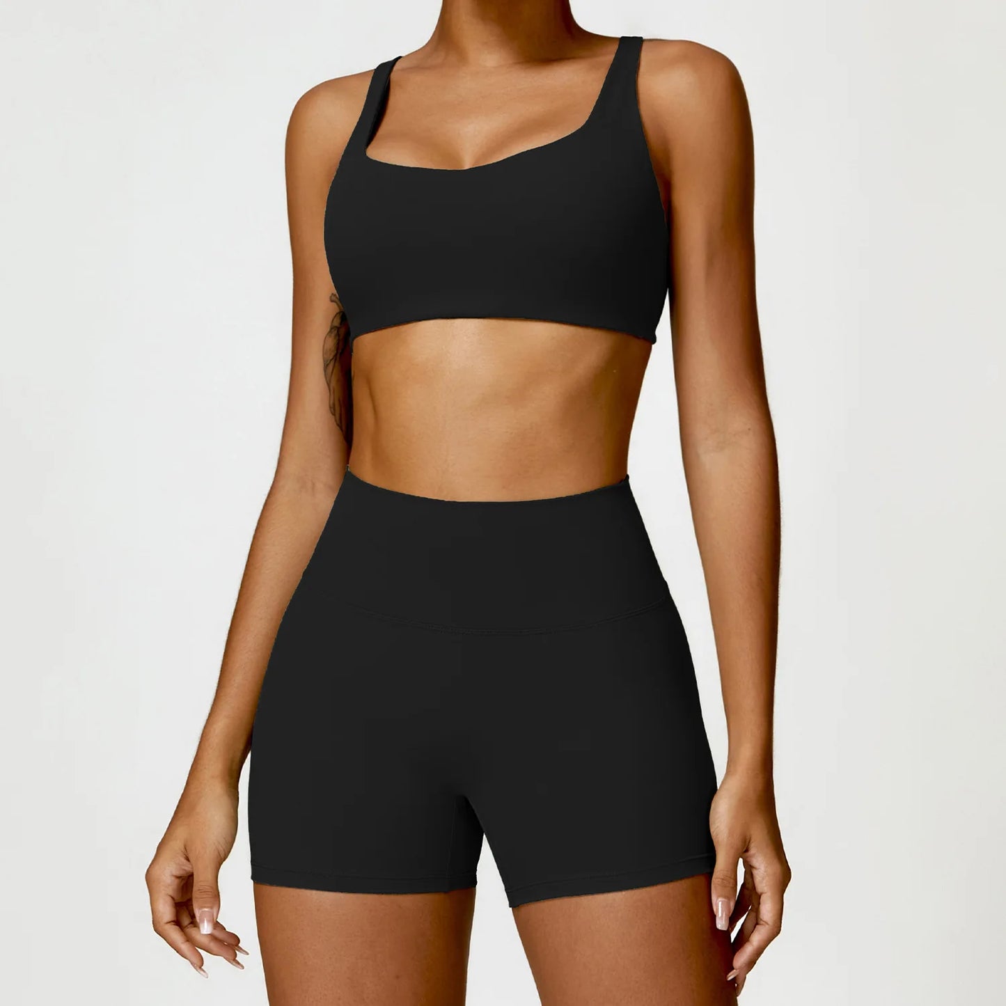 Women Yoga Set Long Sleeve Bra Leggings