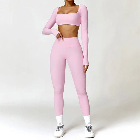 Women Yoga Tracksuit Set Long Sleeve