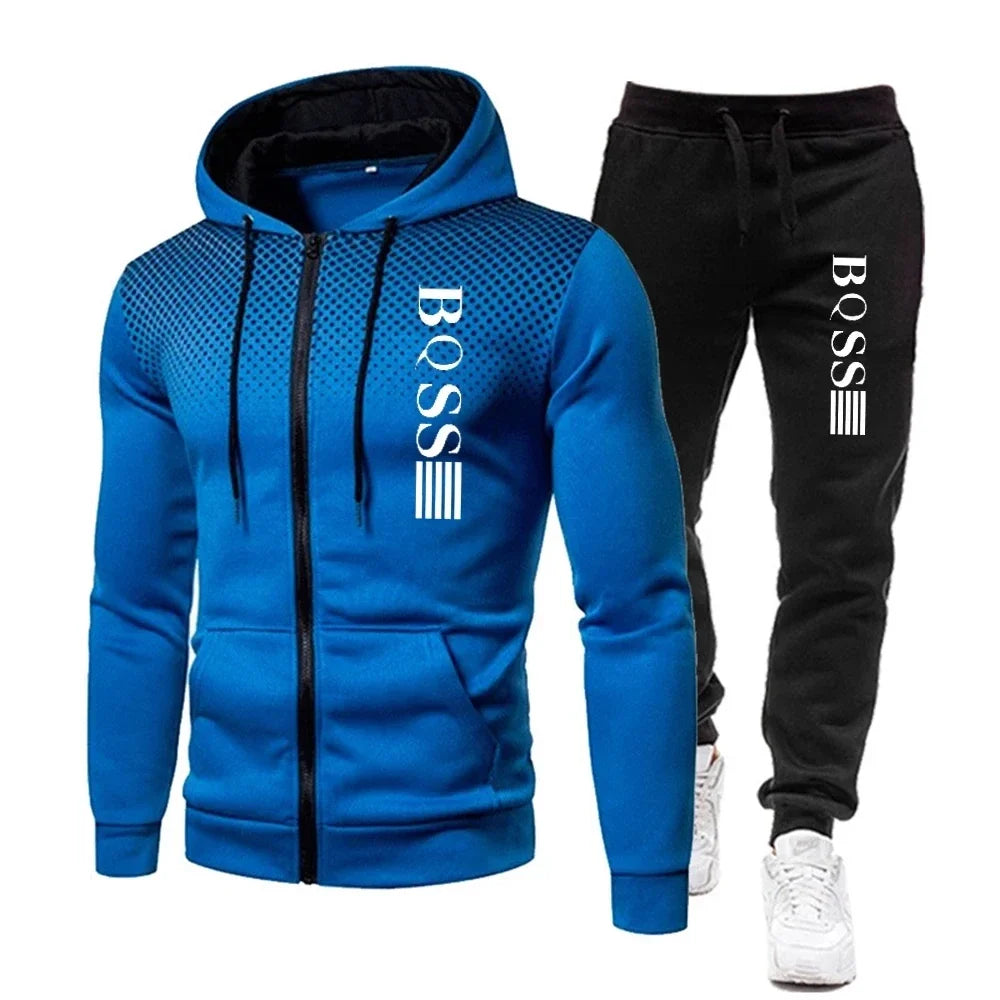 Men Tracksuit Hoodie Sweatpants Set