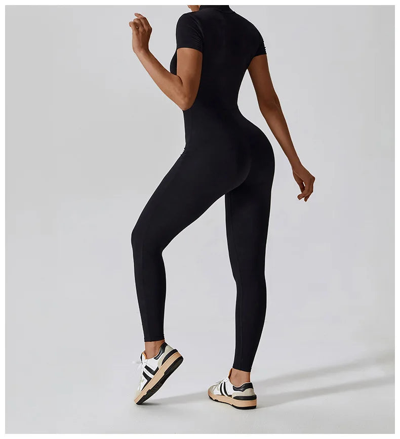 Women Jumpsuit Zipper Yoga Suit