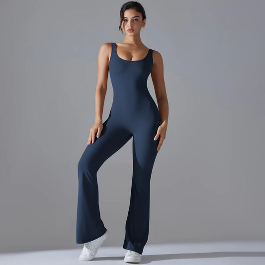Women Jumpsuit Backless Fitness Suit