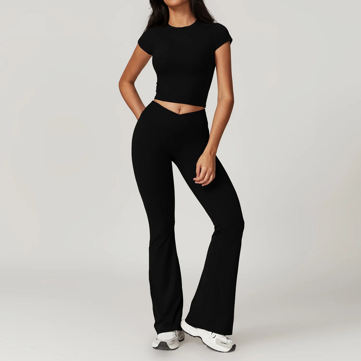 Women Yoga Set Crop Top Leggings