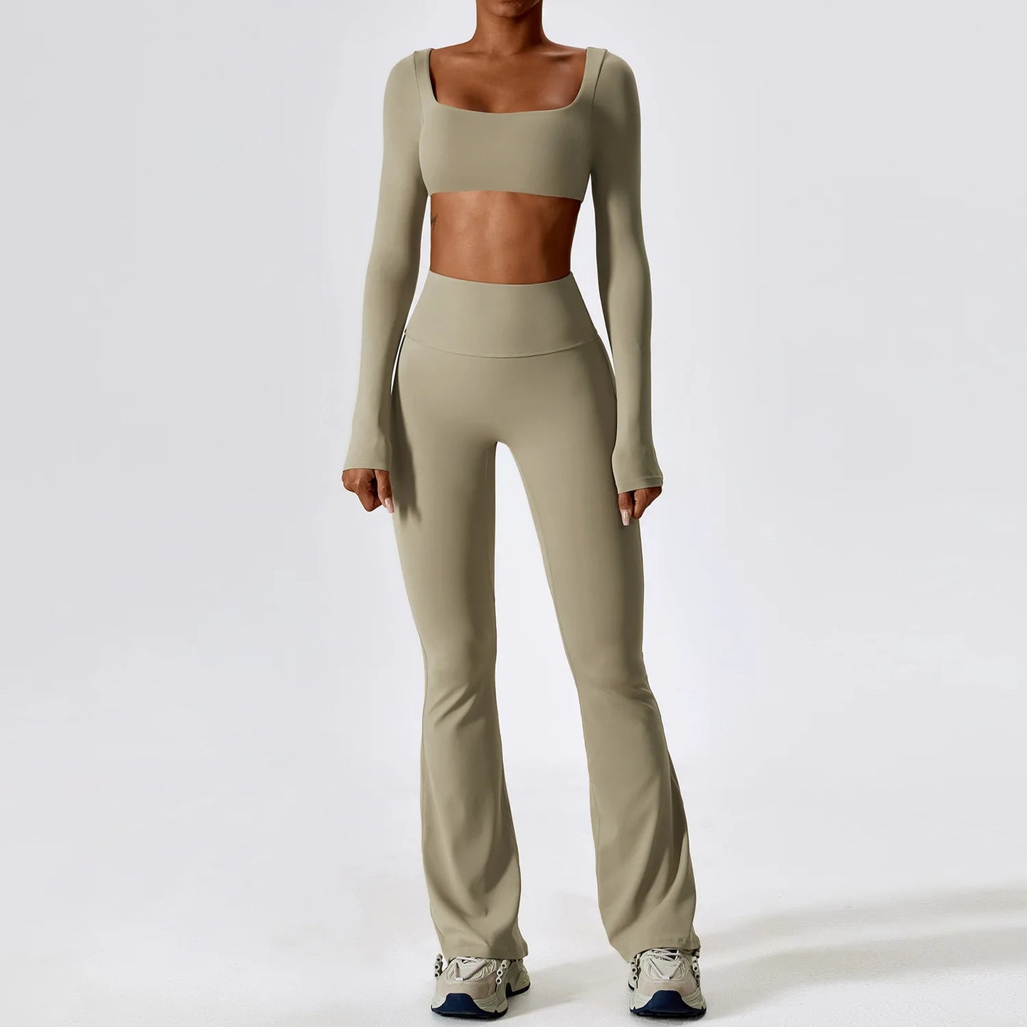 Women Tracksuit Yoga Set Crop Leggings