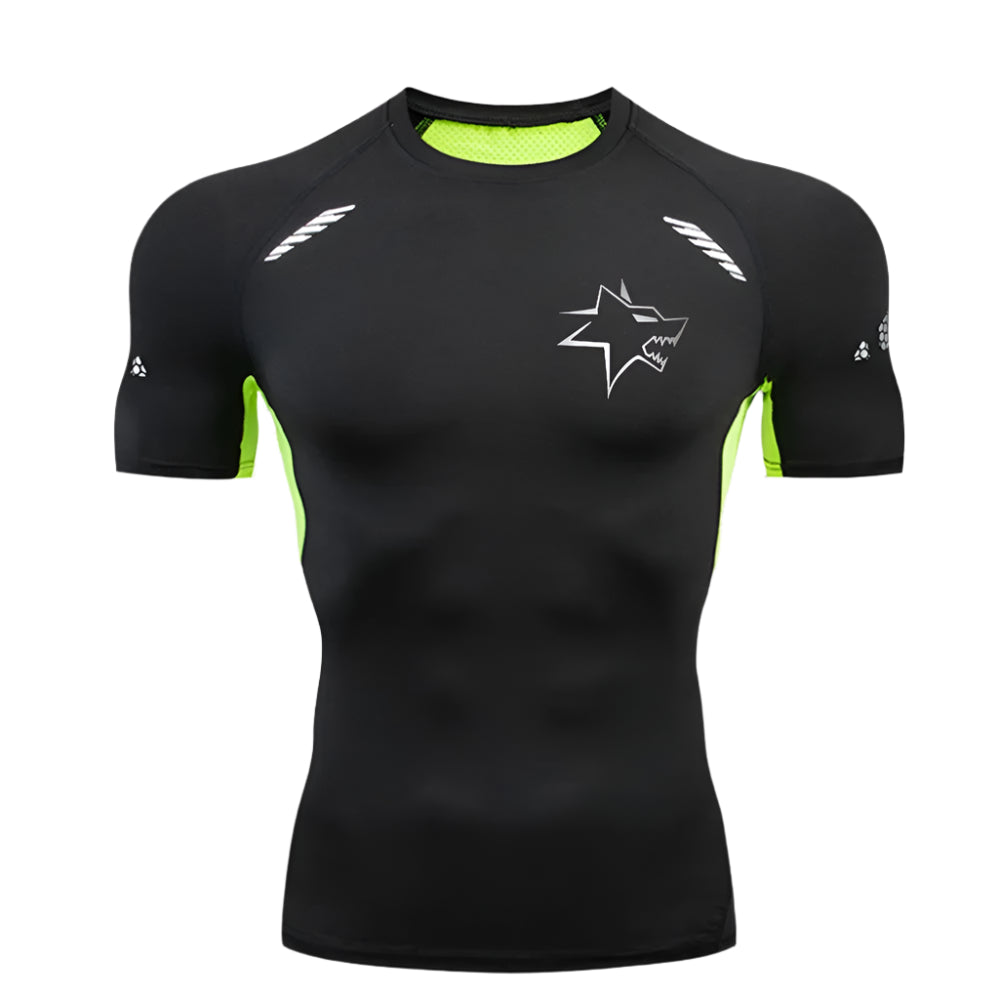 Men Training Shirt Compression Tights Set