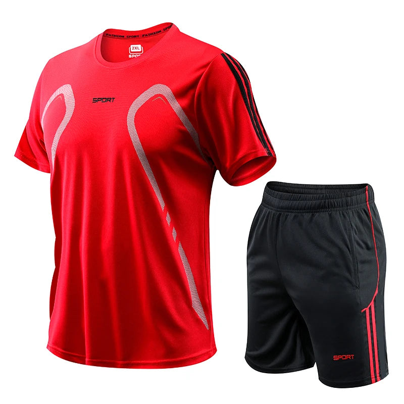 Men Sports Set Oversized Running