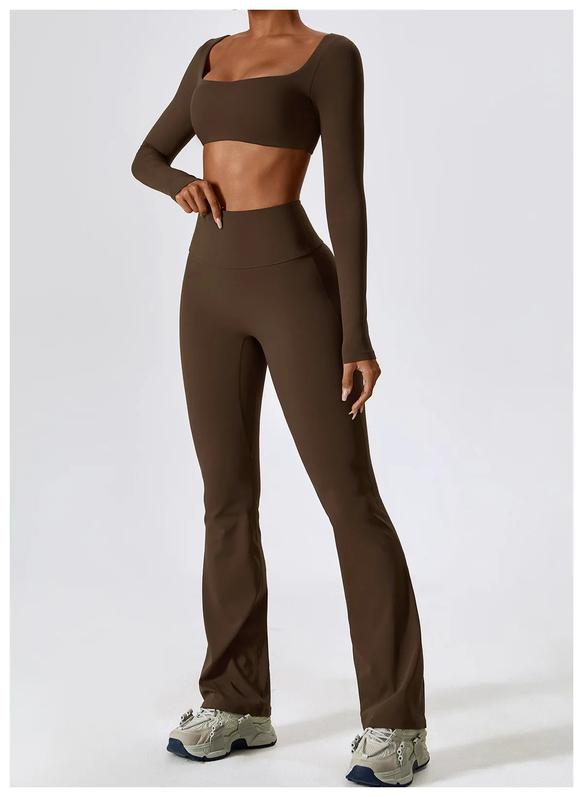Women Tracksuit Yoga Set Crop Leggings