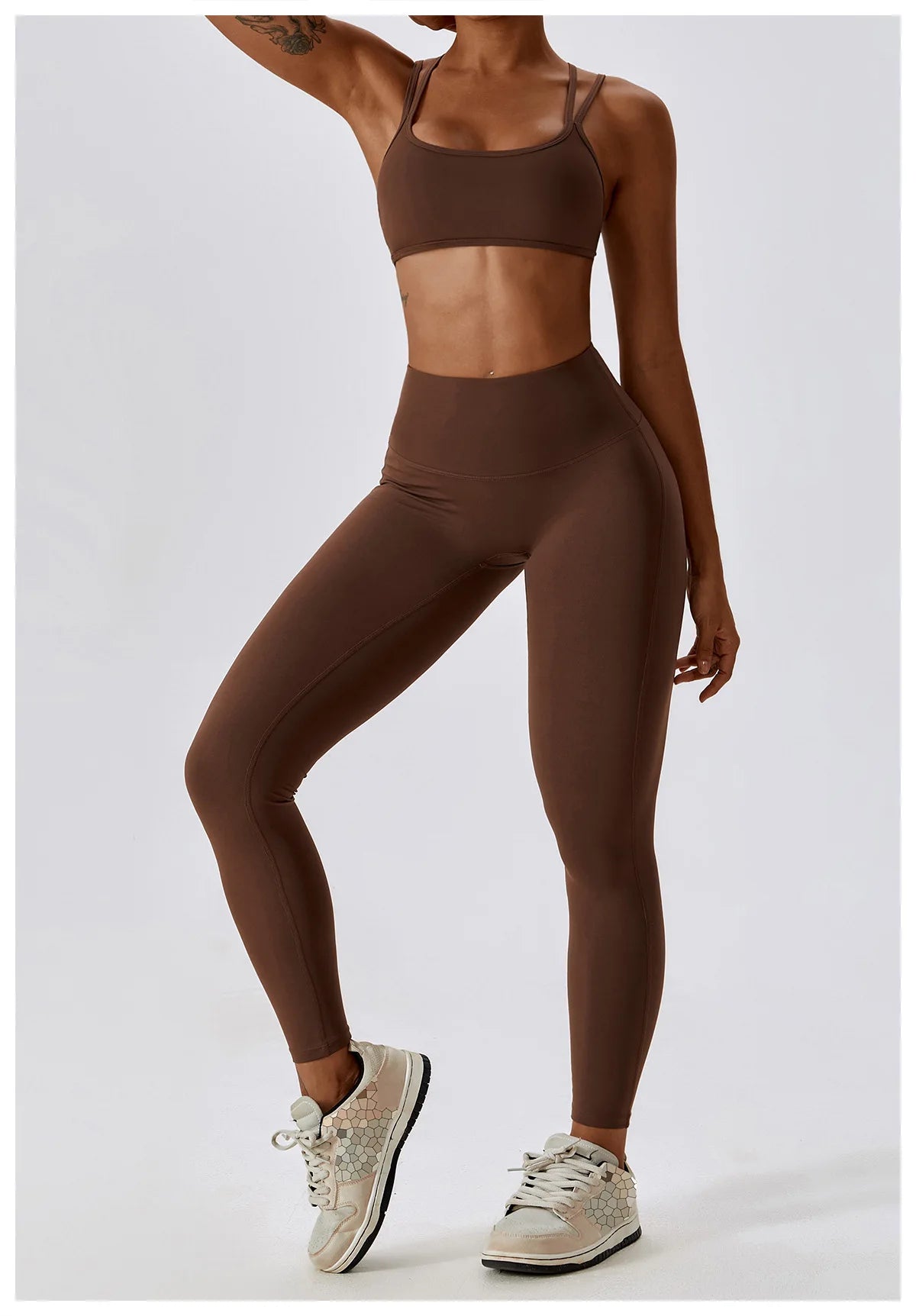 Women Yoga Set Nude Bra Leggings