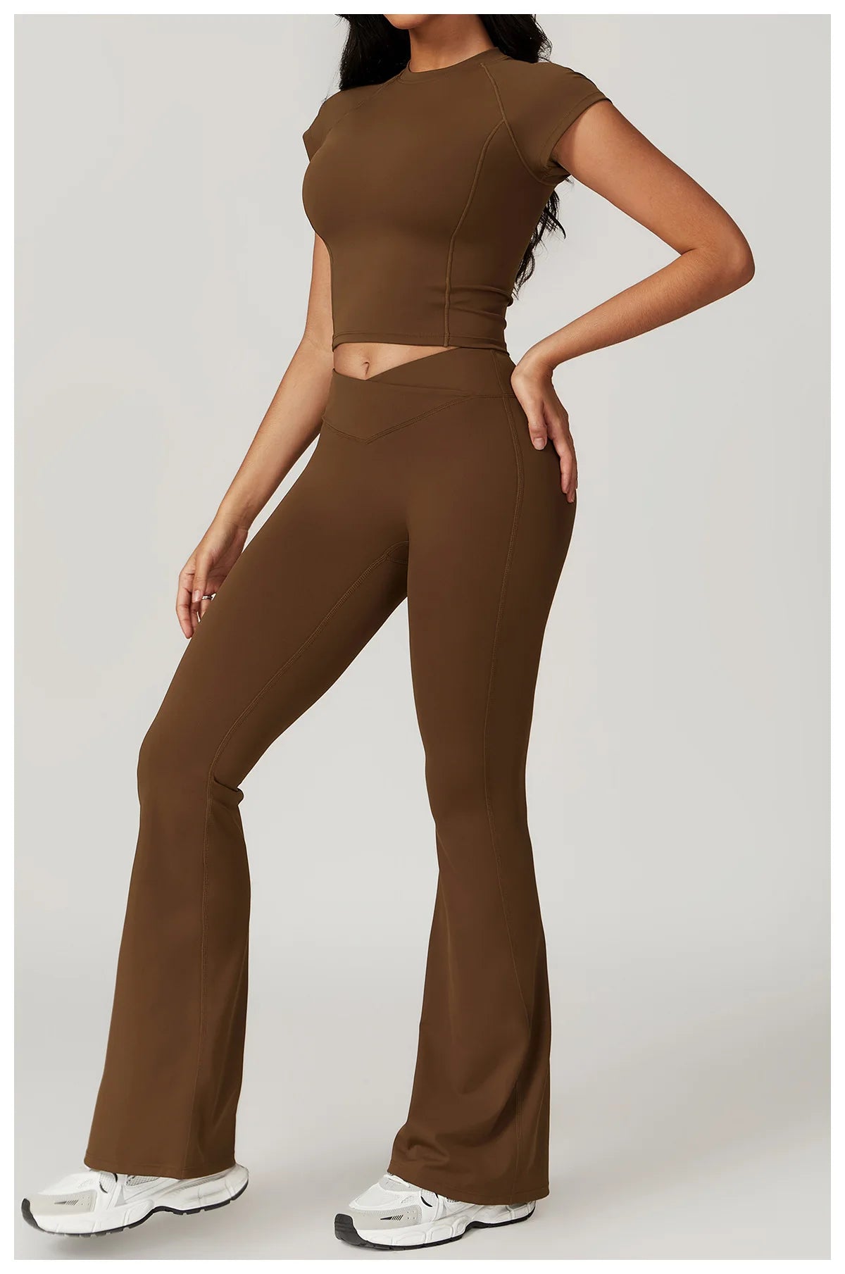 Women Yoga Set Crop Top Leggings