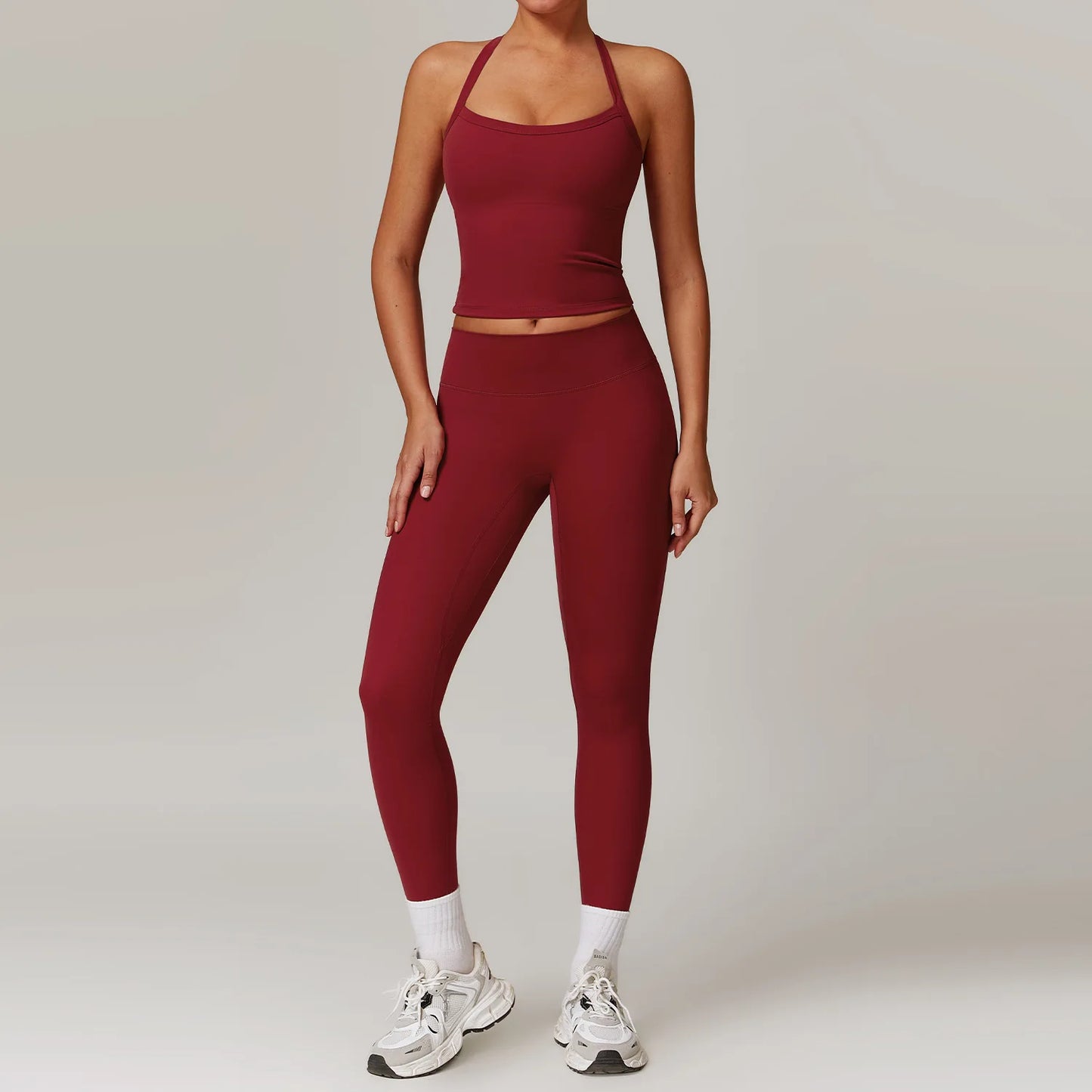 Women Yoga Set Crop Leggings