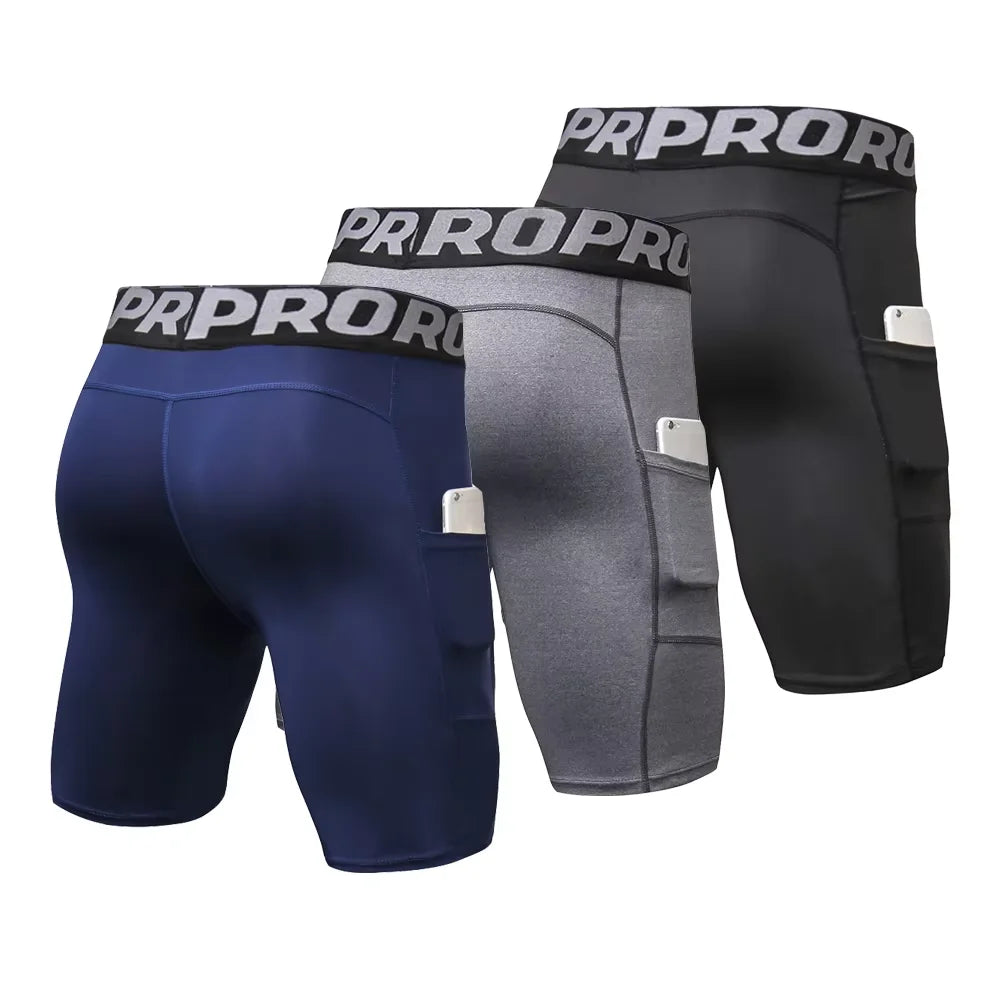Men Gym Shorts Compression 3 Pack
