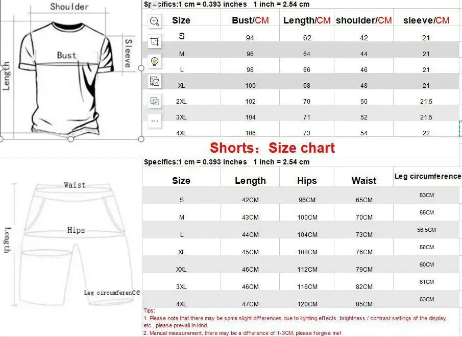 Men Shorts Set Two Piece