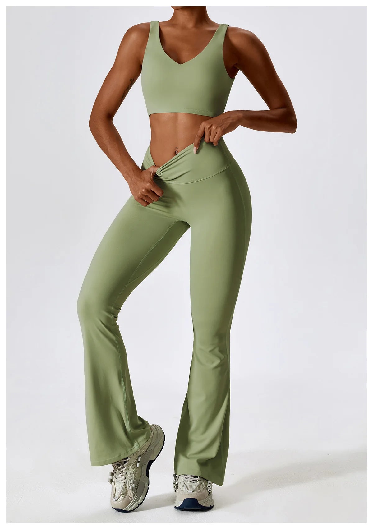 Women Tracksuit Yoga Set Crop Leggings