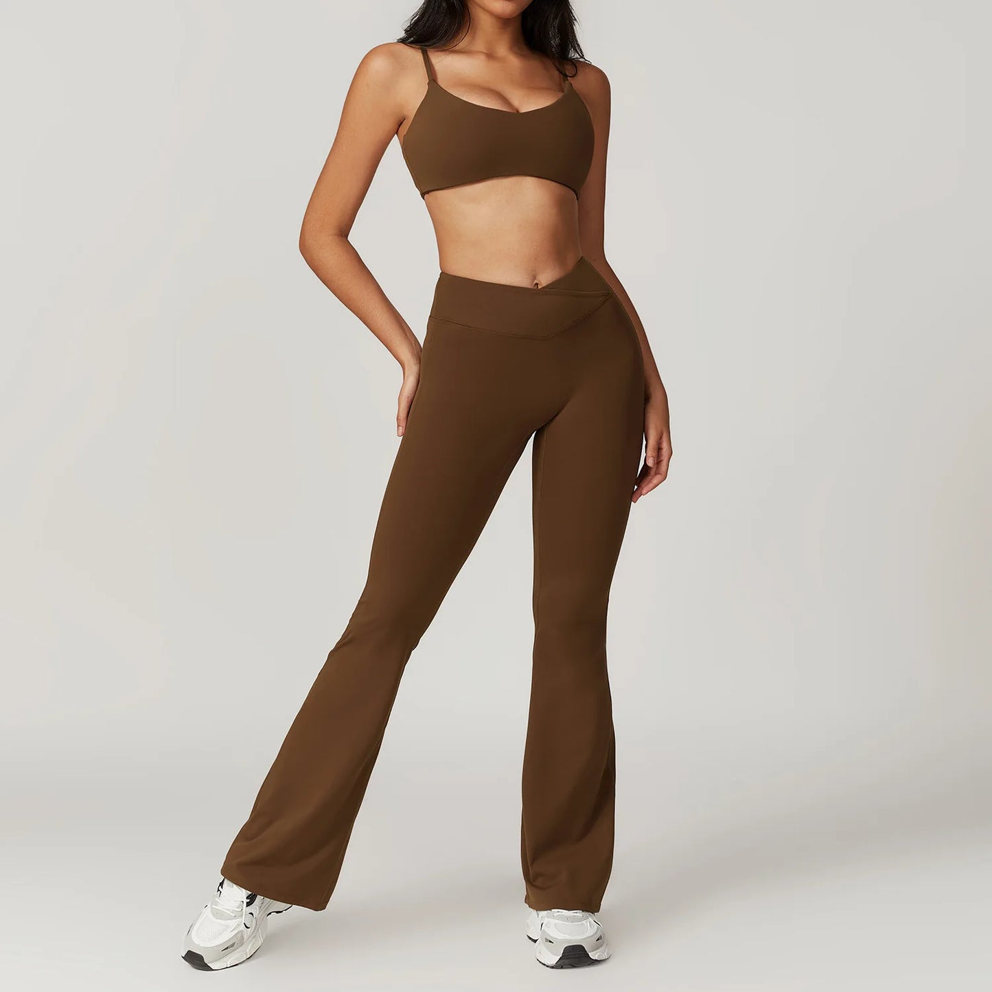 Women Yoga Set Crop Top Leggings