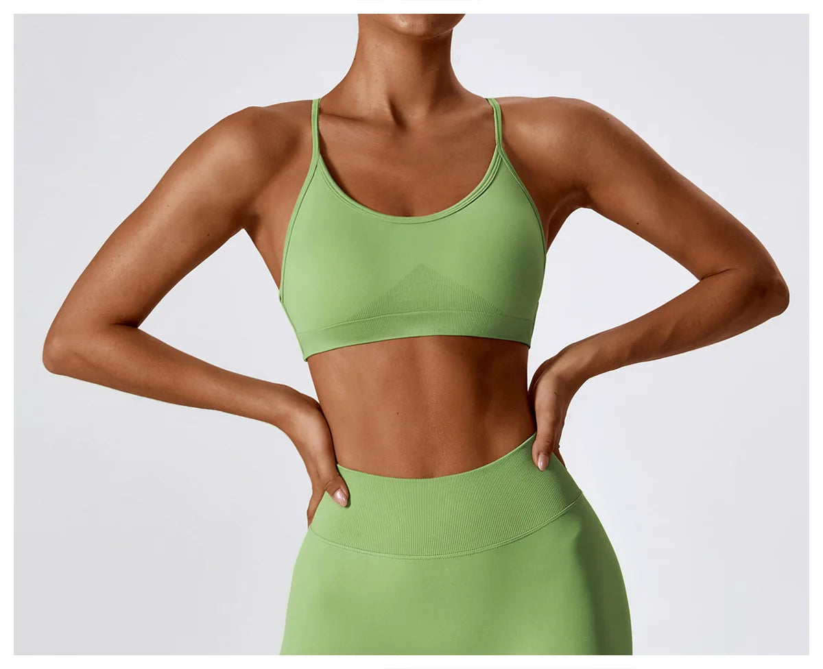 Women Sports Bra Cross Strap