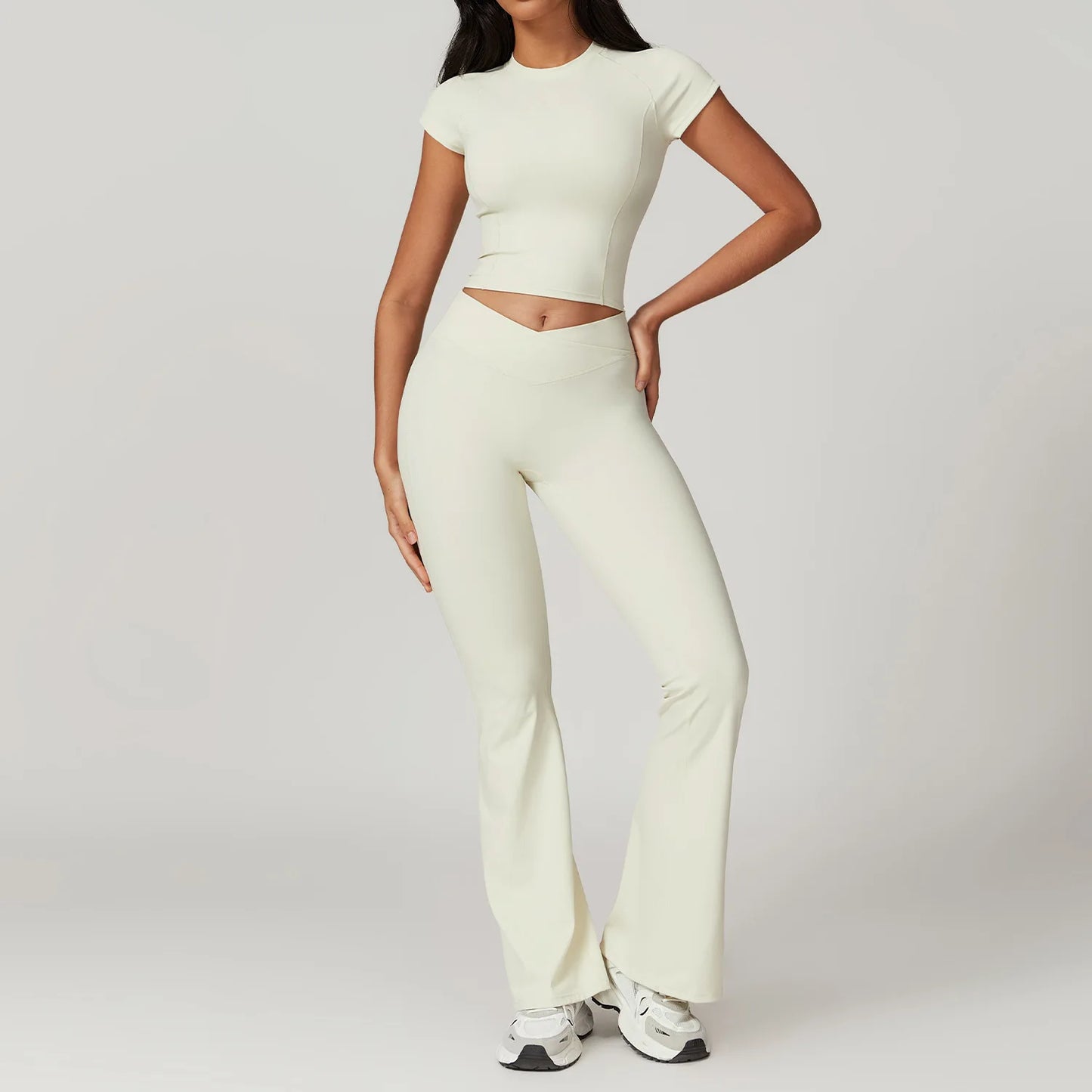 Women Yoga Set Crop Top Leggings