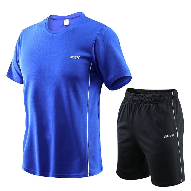Men Sports Set Shirt Shorts Summer