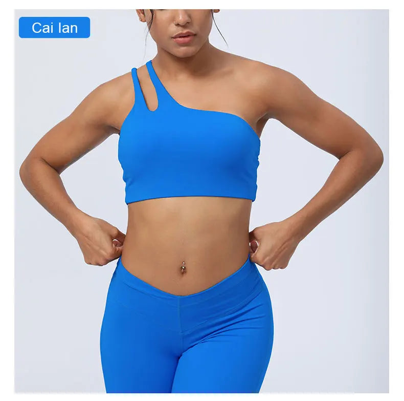 Women Sports Bra One Shoulder