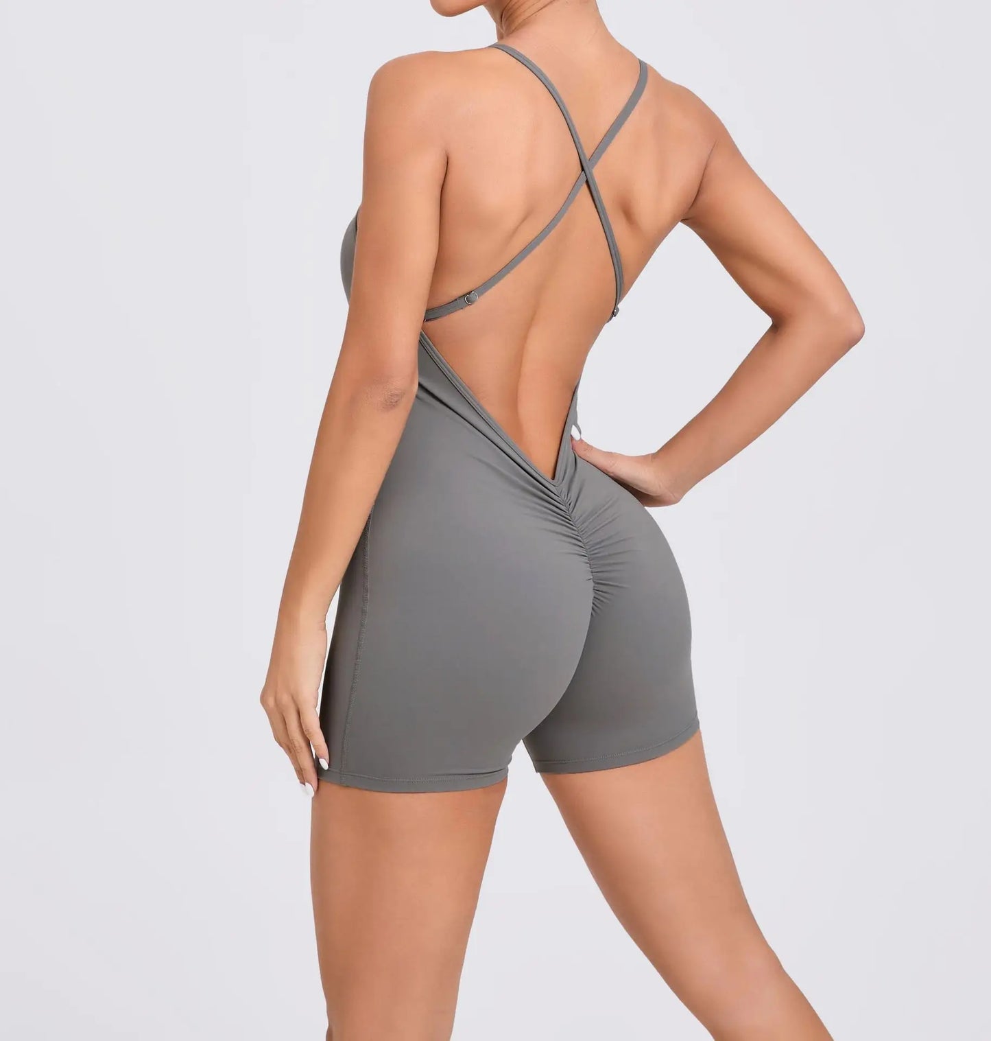 Women Yoga Set Shorts Jumpsuit