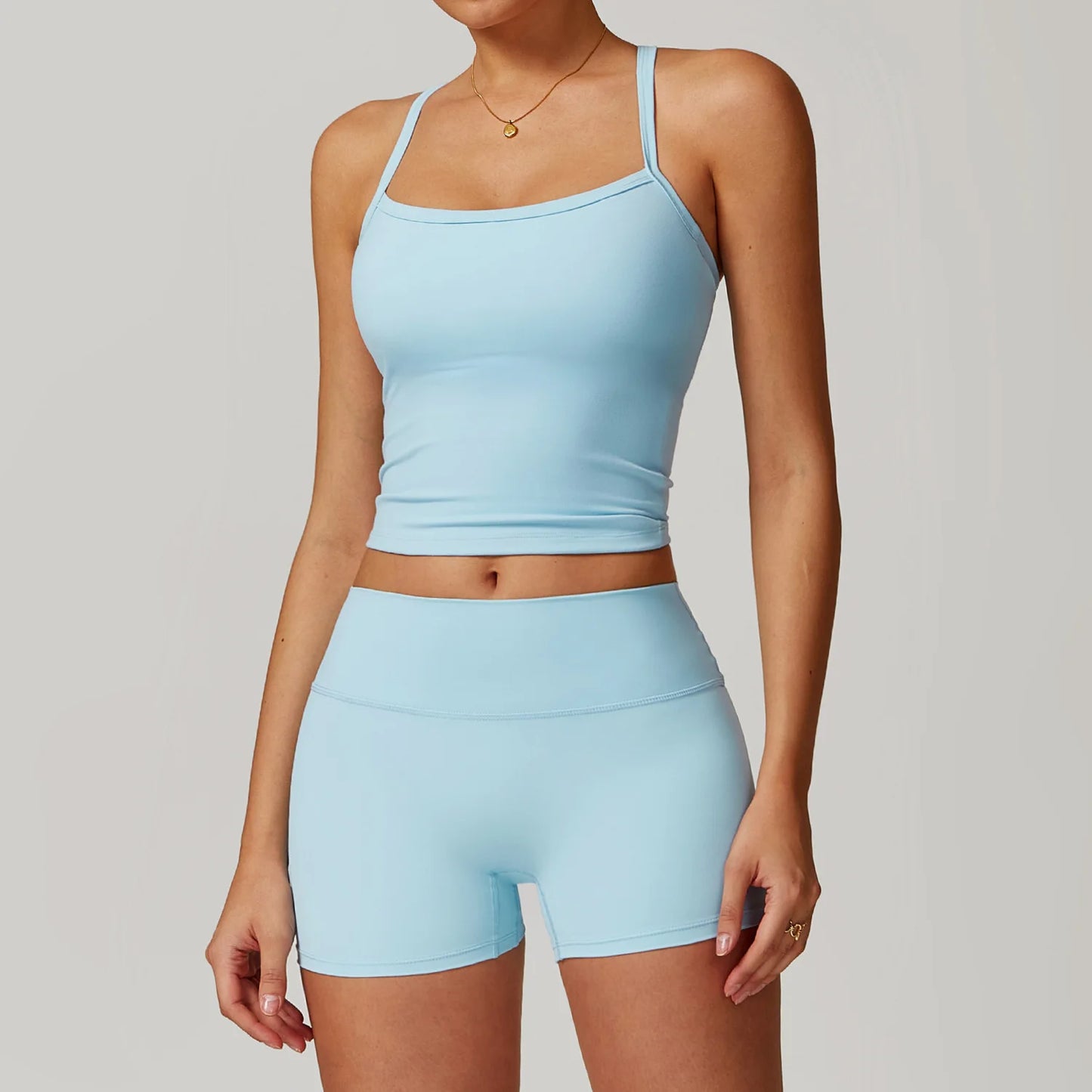 Women Yoga Set Crop Leggings